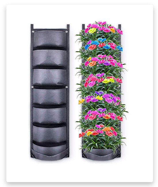 Hanging Planter with 7 Pockets Richoose Wall Mount Flower Pouch